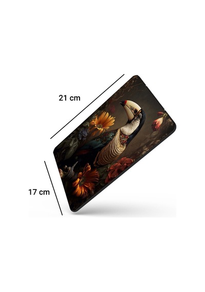 Sonictouch Tukan Papağını Kaydırmaz Gaming Oyuncu Dikişsiz Kahverengi Sarı Mouse Pad/ped 17x21cm