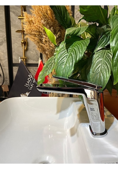 İsaoğlu Yapı Lavabo Bataryası Silver Gümüş Banyo Musluğu Velar Tasarım Lavabo Musluğu Gümüş
