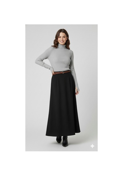Sonbaharmoda Kadın Boğazlı Likralı Triko Badi Parmak Geçmeli Kol, Tek Beden,100% Akrilik Gri