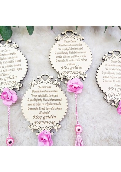 Dualı Ahşap Magnet İsim Baskılı Bebek Şekeri 30 Adet