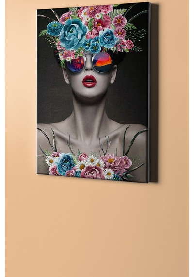 Webstyle Sayılarla Boyama Seti Kasnaklı Çiçek Saçlı Kadın 7 40 X 50 Cm