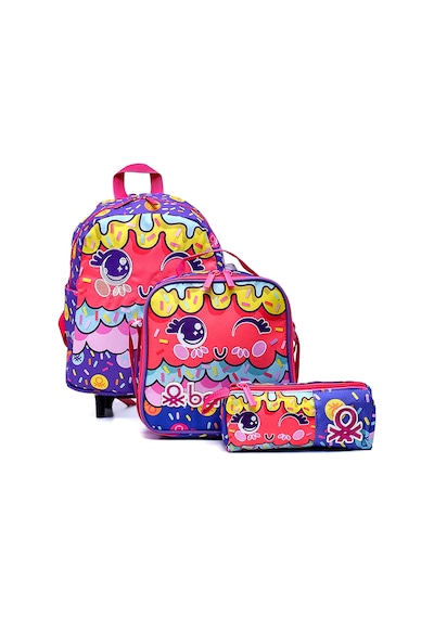 Unıted Colors Of Benetton Tekerlekli Anaokul Sırt Çantası Seti Bnt-788183 Mor