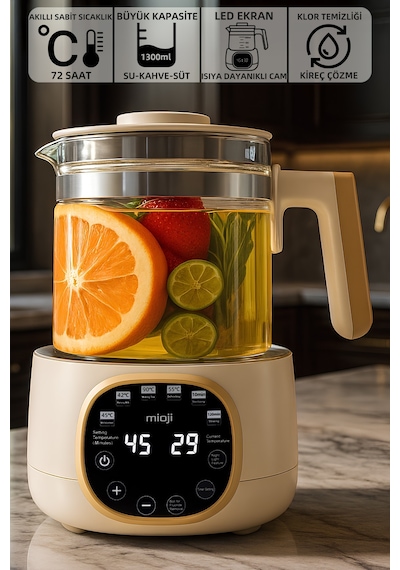 Mioji Mio K99 Çok Fonksiyonlu Isı Kontrolü LED Ekranlı Elektrikli Mama Kettle