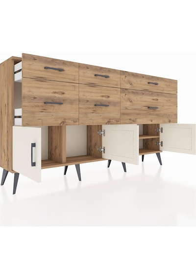 Arges Konsol Tek Raflı 6 Çekmeceli 4 Kapaklı 176x30x99 Çam-aytaşı/çam Aytası/atlas Çam - Atlas Çam Arges Konsol Tek Raflı 6 Çekmeceli 4 Kapaklı 176x30x99 Çam-aytaşı/çam Aytası/atlas Çam - Atlas Çam