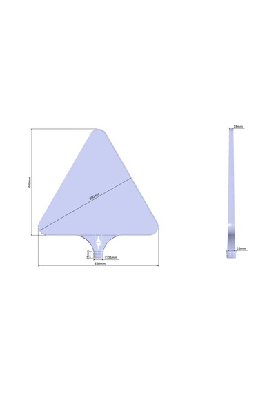 10 Adet Üçgen Boş Levha 39 Cm-4119