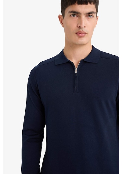 Defacto Standart Fit Polo Yaka Yarım Fermuarlı Premium Triko Kazak D0621AX24AU Lacivert Defacto Standart Fit Polo Yaka Yarım Fermuarlı Premium Triko Kazak D0621AX24AU Lacivert