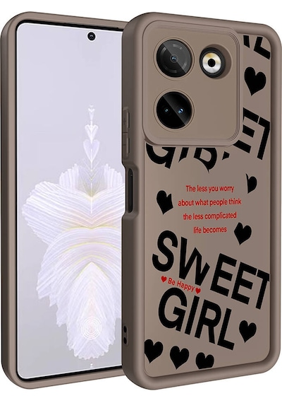 Tecno Camon 20 Pro 4g Kılıf Kamera Korumalı Baskılı Arka Yüzey Klas Kapak - Siyah Siyah