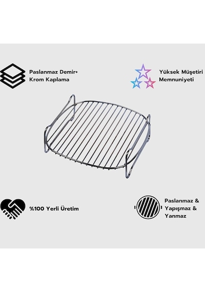 Ayrex Baker Home Airfryer Izgarası- Xxl Fritöz Izgara Teli Airfryer Fritöz Fırın Teli