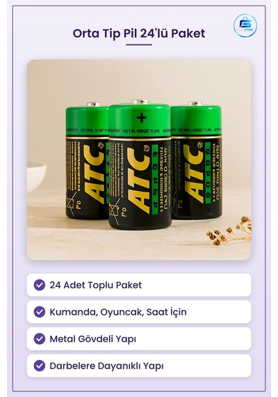 Orta Tip Pil 24 Adet Toplu Paket Kumanda Oyuncak Saat İçin Metal