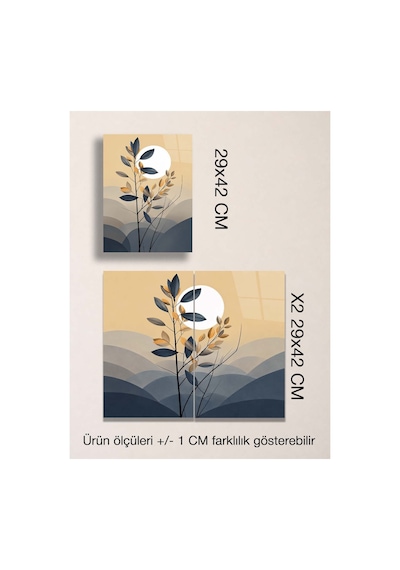 Minimalist Botanik Ve Ay Temalı Metal Tablo - Modern Duvar Dekoru, Metal Poster Wall Art Çok Renkli - 924377352 Çok Renkli - 924377352 Çok Renkli