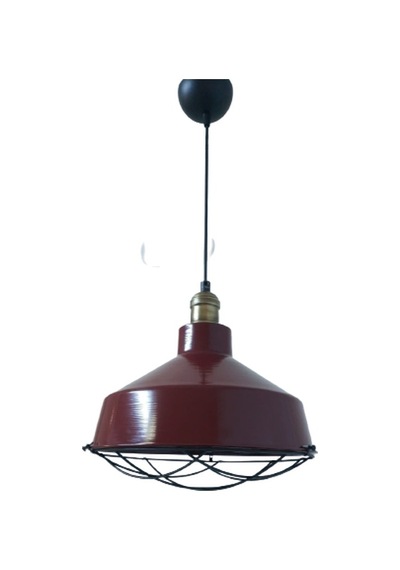 Retro Metal Bordo Eskitme Duylu Kafesli Ruktik Tekli Sarkıt Kafe Mutfak Aydınlatma Çap:30 Cm Beyaz
