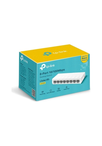 TP-Link LS1008 8 Port 10/100 Mbps Fast Ethernet Switch Beyaz