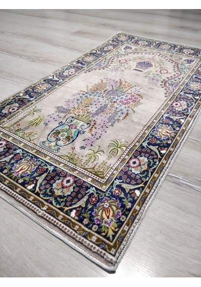 Bambu Halı Seccade Sec12 Bej Namazlık 70X110 Cm