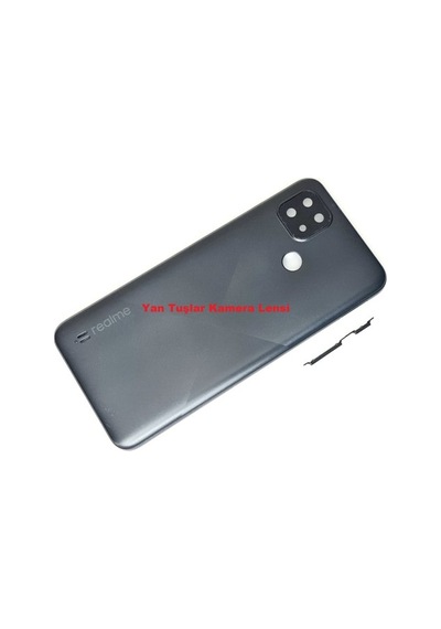 Oppo Realme C21 Kasa Arka Pil Batarya Kapağı Siyah Siyah