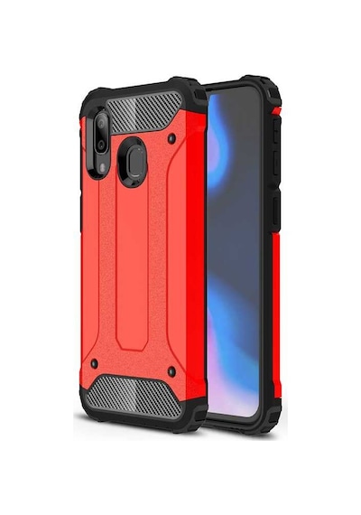 Noktaks - Redmi Note 7 Uyumlu - Kılıf Çift Katman Zırh Tank Crash Military Kapak - Kırmızı Kırmızı