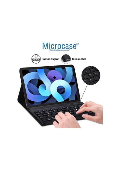 Apple Uyumlu iPad  Air 4.Nesil 10.9 2020 Bt Klavye Mouse + Standlı Kılıf - Bkk6