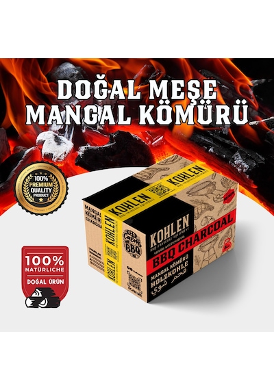 Kohlen Doğal Meşe Mangal Kömürü - Boylanmış- 4 Kğ- Bbq Öze