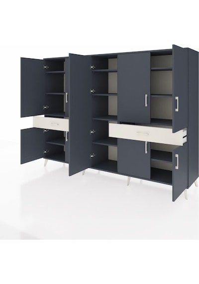 Hyperion Dolap 12 Raflı 2 Çekmeceli 8 Kapaklı 220x44x163 Antrasit Antrasit-antrasit/aytaşı Hyperion Dolap 12 Raflı 2 Çekmeceli 8 Kapaklı 220x44x163 Antrasit Antrasit-antrasit/aytaşı