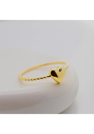 14 Ayar Altın Minimal İnce Kalp Yüzük 14 Ayar Altın
