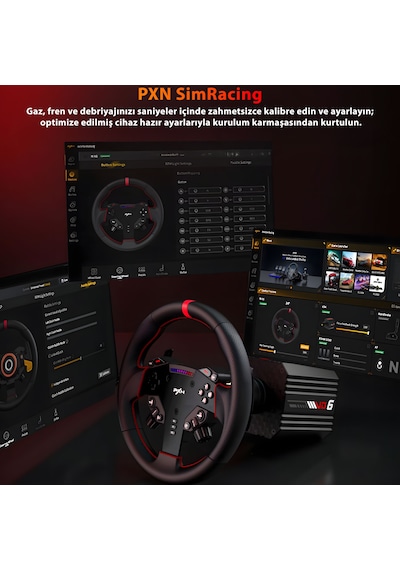 Pxn Vd6 Direct Drive Yarış Direksiyon Seti Bundle - 6nm Servo Motor - Pc Ve Laptop Uyumlu