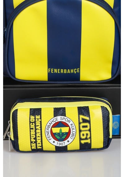 Yeni Sezon Lisanslı Fenerbahçe Çubuklu Okul Çantası Ve Kalem Çantası Seti Açık Gri