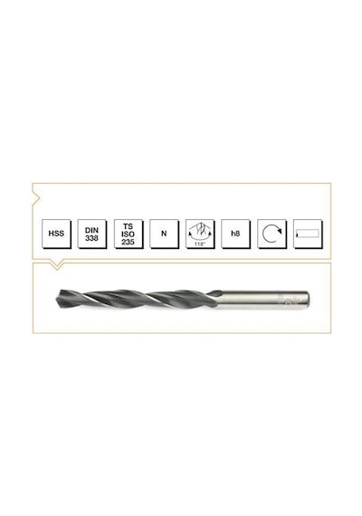 Makina Takım Hss Silindirik Saplı Kısa Matkap Ucu – 8mm