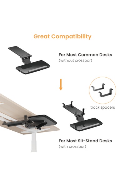 Masa Altı Çekilebilir Ayarlanabilir Ergonomik Klavye Rafı