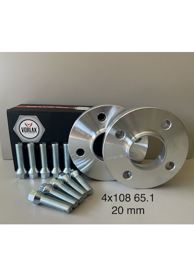 Peugeot Cıtroen Uyumlu Spacer 4x108 65.1 20mm 2 Adet Spacer Ve 8 Adet Bijon