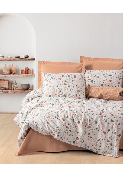 Cotton Box Rf Minimal -oniks Karamel-çift Kişilik Nevresim Takımı