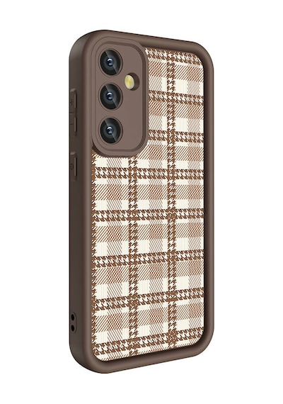 Galaxy Uyumlu S23 Fe Kılıf Kamera Korumalı Baskılı Arka Yüzey Klas Kapak - Açık Kah Açık Kahve Açık Kahve