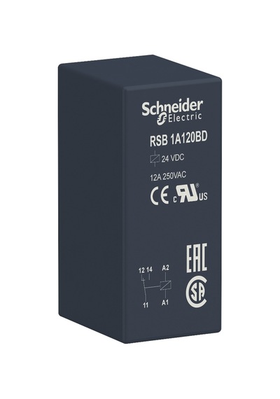 Schneider RSB1A120BD Arayüz Takılabilir Röle 1 K/A 24 VDC 12 A