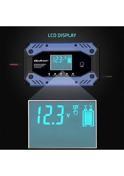 Lifepo4 12-24 Şarj Cihazı 10a Lcd Ekranlı 9 Aşamalı Ac-dc Şebeke Şarj