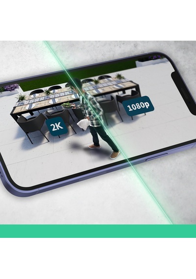 Essential 2 2 K Kablosuz Wifi Dış Mekan Kamerası, 6 Ay Pil Ömrü, Renkli Gece Görüşü, Aydınlatma, Siren, İki Y