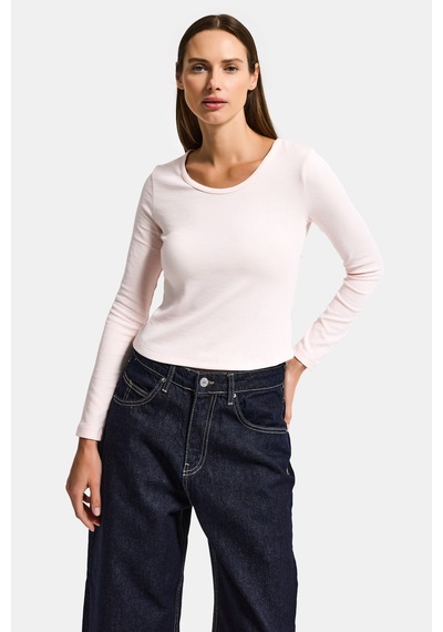 it's basic Kadın Toz Pembe W5 %100 Organik Pamuk Esnek Rahat Kesim Bluz