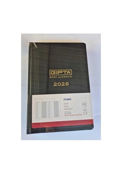 Gıpta Ajanda 2026 17x24 Cm Ticari Kasa Ajandası, 432 Sayfa, Siyah Çok Renkli