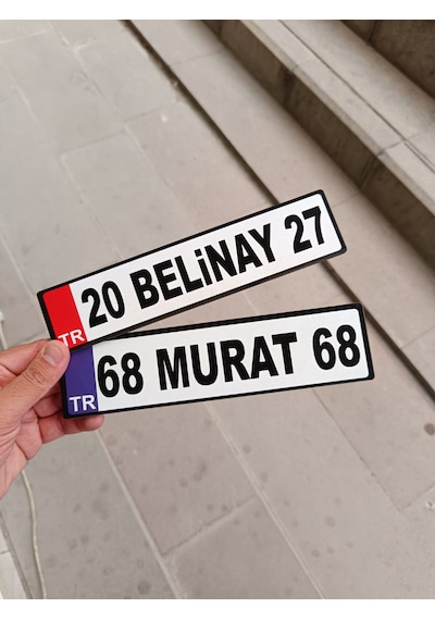 Akülü Araba Plakası İsme Özel Akülü Araba Plakası Akülü Araba Özel Plaka 2 Adet Ahşap