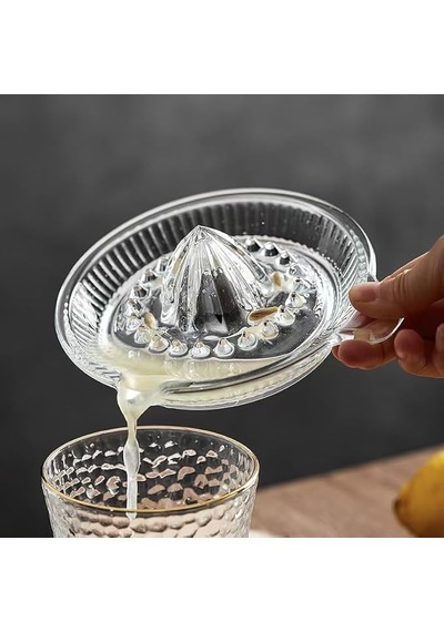 Ayrex Limon Sıkacağı Cam Portakal Ve Narenciye Sıkacağı Manuel Şeffaf Cam Kolay Temizlenir Kulplu Taze Meyve Suyu Diğer