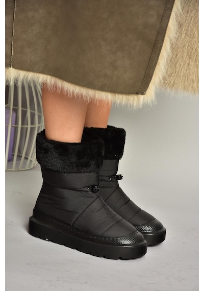 Fox Shoes T476434004 Siyah Kumaş Kadın Bot Siyah