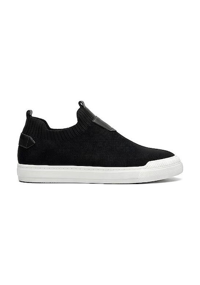 Daytex 4224 Erkek Slip-on - Full Triko Örgü Termo Taban Sneaker Siyah - Beyaz