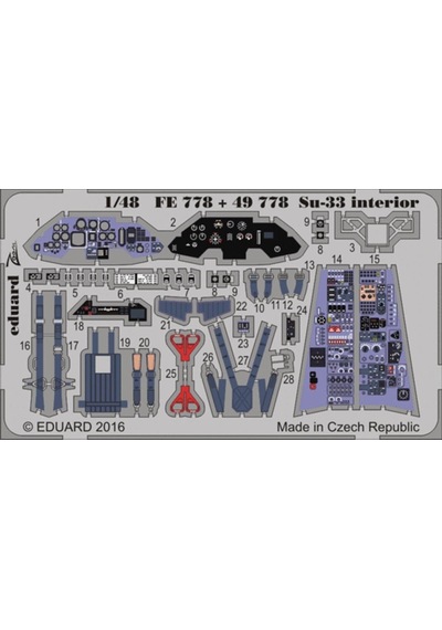 Eduard Fe778 1/48 Ölçek, Su-33 Interior For Kınetıc Maket