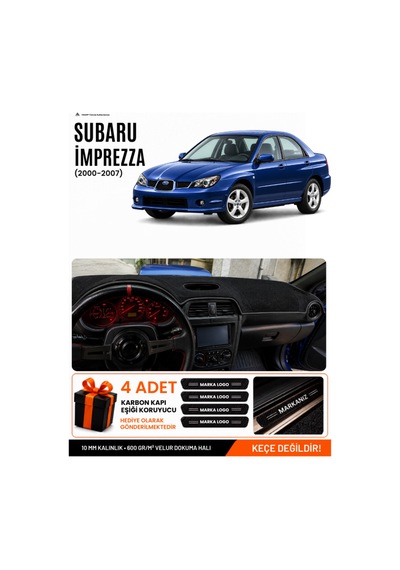 Subaru İmprezza 2000-2007 Uyumlu Torpido Koruma, Torpido Örtüsü, Torpido Kılıfı - Siyah - Su003
