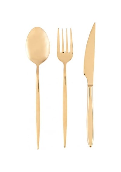 Emsan Ay Işığı 18 Parça Parlak Gold Çatal Kaşık Bıçak Seti Gümüş