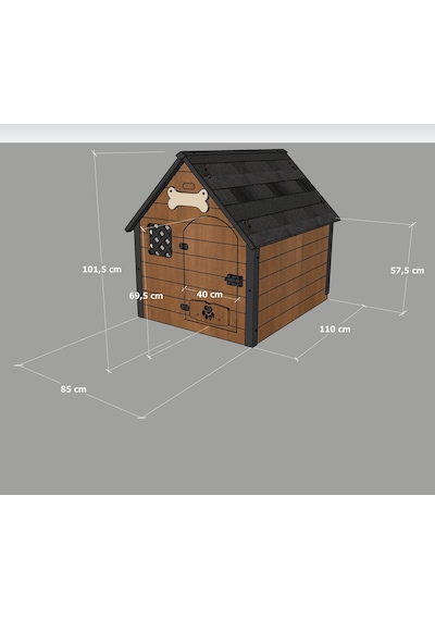Mandu Isı Yalıtımlı Ahşap Köpek Kulübesi Xlarge