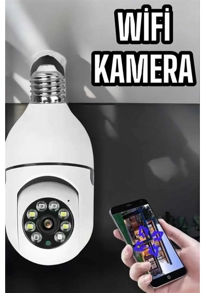 Mey İthalat Wifi Kamera Duylu Ampul Görünümlü 360 Derece Dönebilen Ev Kamerası