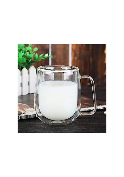 Vicloon Çift Duvar Cam Kupa, Isı Yalıtımlı Bardak Bardak, Saplı 250 Ml, Çay Su Bardakları, Kahve, Süt, Cappuccino, Espresso, Şeffaf Bira, 2'li Set Aeropress