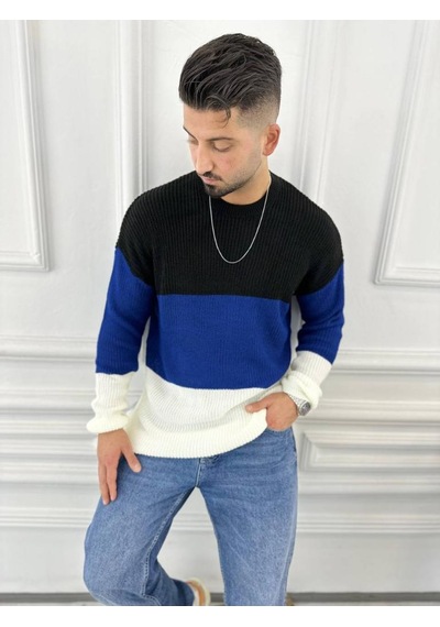 Elku Moda Kazak Oversize Tüylenmez Naturel Pamuk Örme Triko Kazak Beyaz