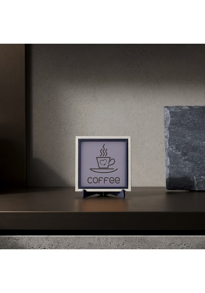 Coffee Ve Kalp Temalı Dekoratif Obje, Ev Ve Ofis Dekoru İçin Şık Bir Seçim 10x10 Cm