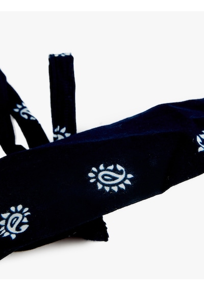 Koton Bağlama Detaylı Desenli Bandana Lacivert 6sak50070aa