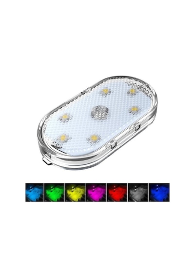 Ayak Altı Dokunmatik Sensörlü Mini Led Lamba Beyaz 9 Işık Renkli