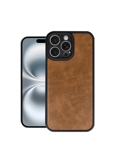 Ankaverse iPhone Uyumlu 16 Pro Kılıf Aras Deri Kapak - Taba